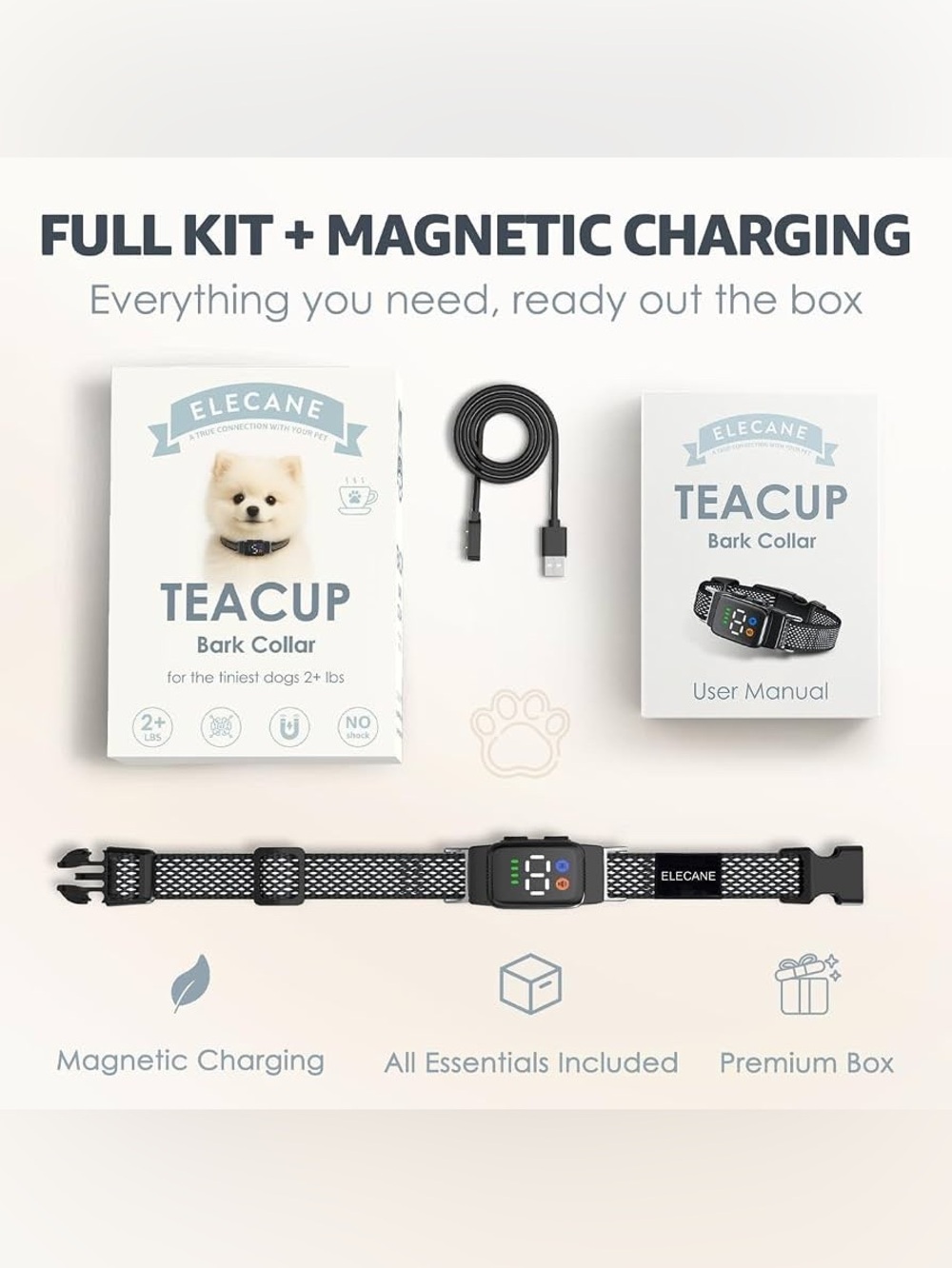 Elecane Tea Cup Bark Collar
